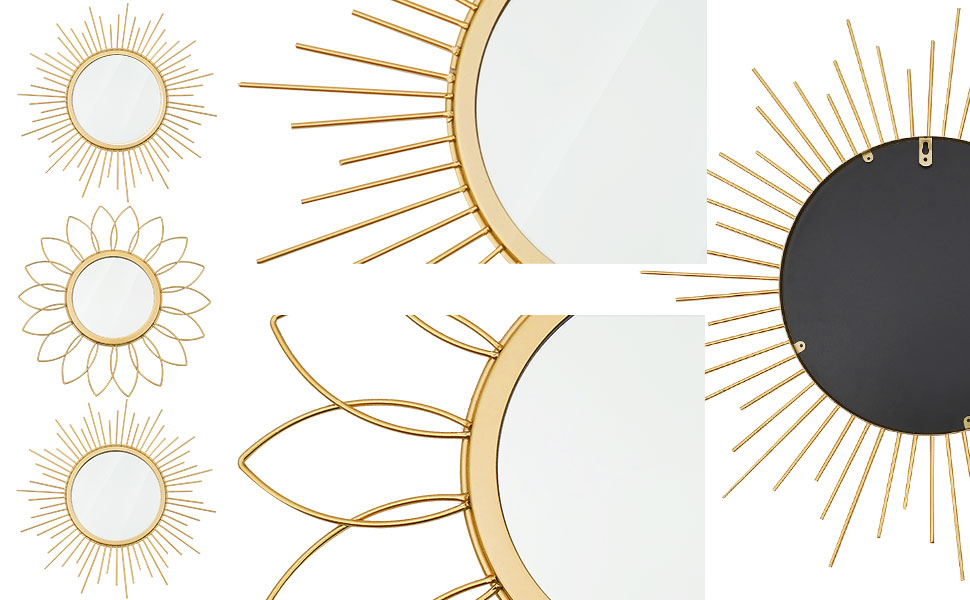 3 Pack Round Gold Mirrors for Home Decor2
